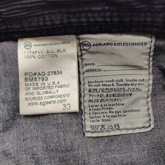 AG Adriano Goldschmied The Graduate Tailored Leg Corduroy Pants Size 33 NWT $198 - Picture 5 of 8